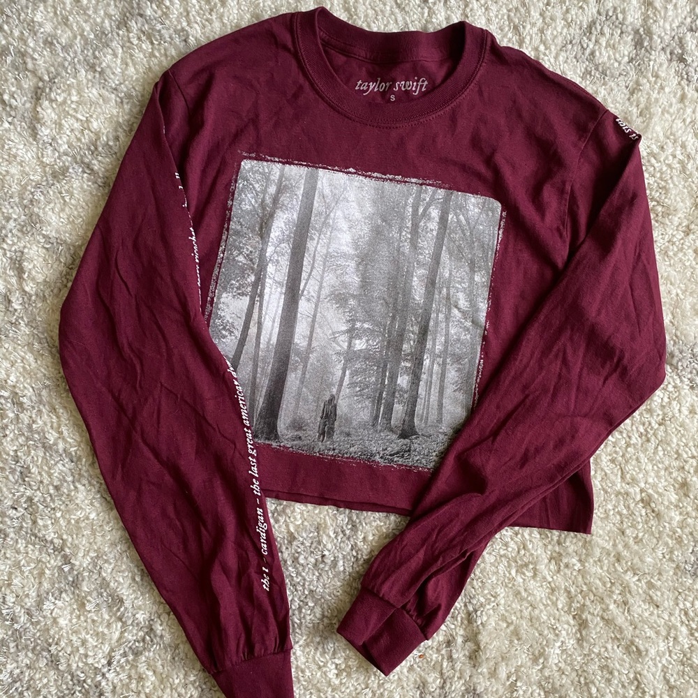 Taylor Swift Folklore Cropped Sweater Small